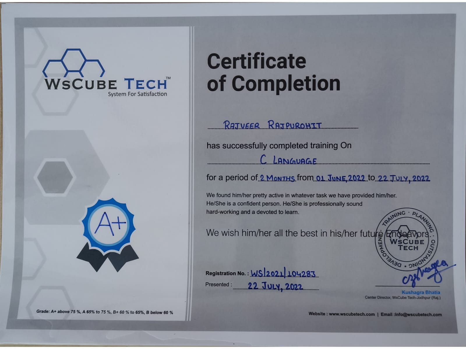 Certificate 1